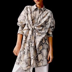 Snakeskin Print Tie Skirt H&M